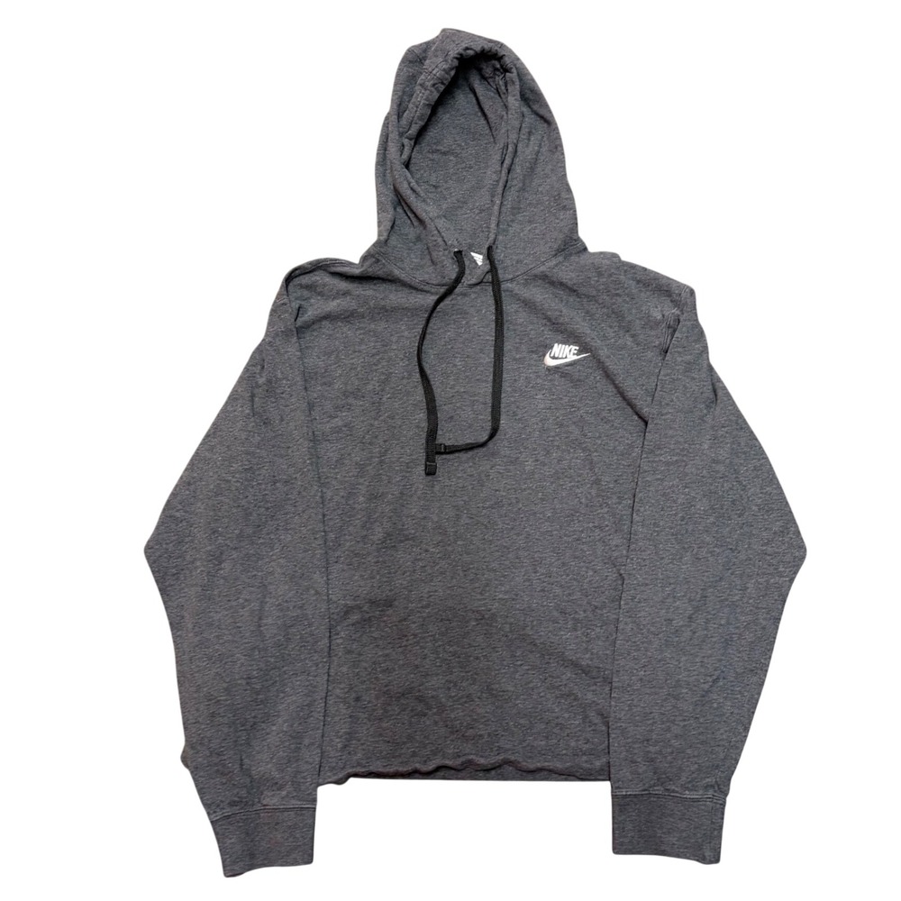 Nike Sportswear Mens Pullover Hoodie Charcoal Gray Embroidered Logo Size M‎